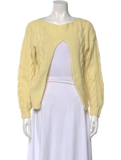 Pre-owned Hania By Anya Cole Cashmere Bateau Neckline Sweater In Yellow
