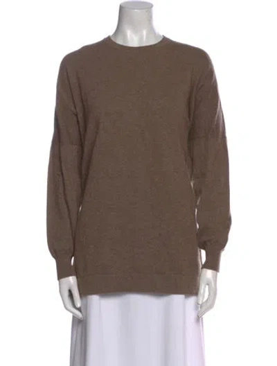 Pre-owned Hania By Anya Cole Cashmere Crew Neck Sweater In Brown