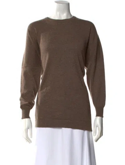 Pre-owned Hania By Anya Cole Cashmere Crew Neck Sweater In Brown