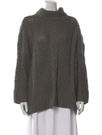 Pre-owned Hania By Anya Cole Cashmere Mock Neck Sweater In Gray