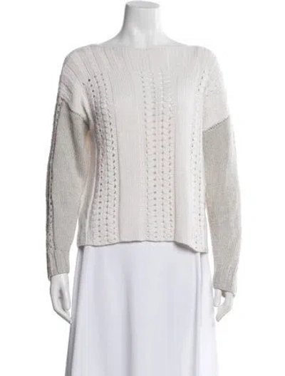Pre-owned Hania By Anya Cole Cashmere Scoop Neck Sweater In Neutral
