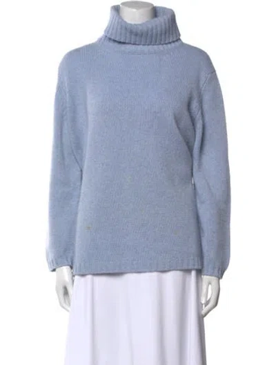 Pre-owned Hania By Anya Cole Cashmere Turtleneck Sweater In Blue