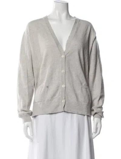 Pre-owned Hania By Anya Cole Cashmere V-neck Sweater In Gray