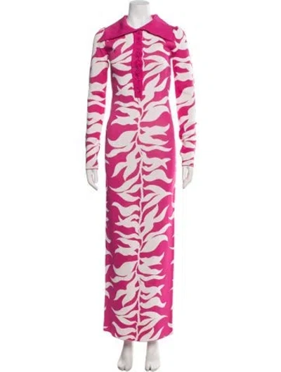 Pre-owned Hanifa Animal Print Long Dress In Purple