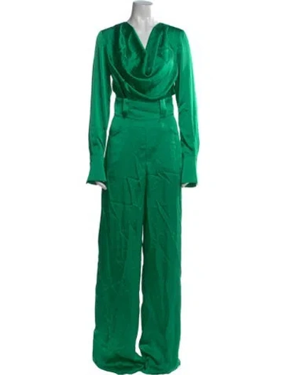 Pre-owned Hanifa Cowl Neck Jumpsuit In Green