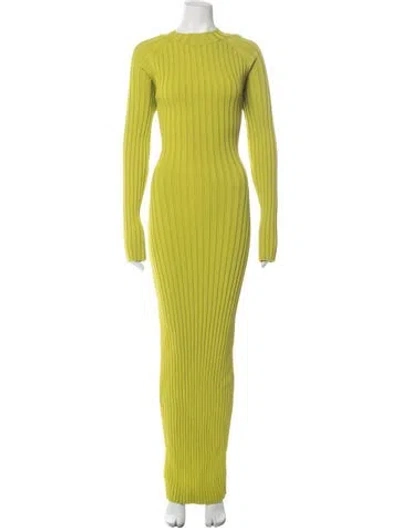 Pre-owned Hanifa Crew Neck Long Dress In Green