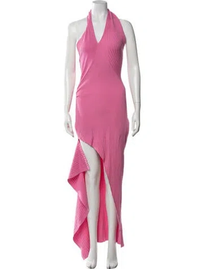 Pre-owned Hanifa Halterneck Long Dress In Pink