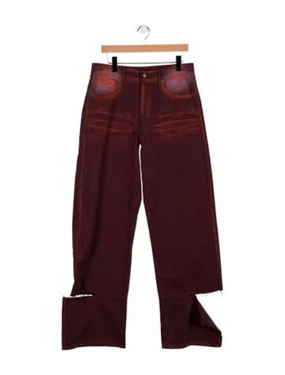 Pre-owned Hanifa High-rise Straight Leg Jeans W/ Tags In Burgundy