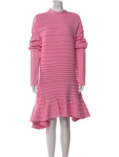 Pre-owned Hanifa Mock Neck Knee-length Dress In Pink