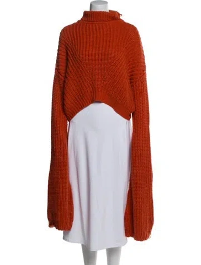 Pre-owned Hanifa Mock Neck Sweater In Orange