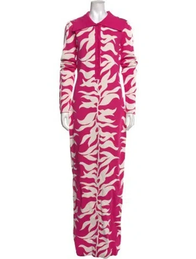 Pre-owned Hanifa Printed Long Dress In Purple