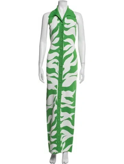 Pre-owned Hanifa Printed Long Dress W/ Tags In Green