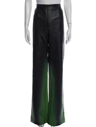 Pre-owned Hanifa Printed Wide Leg Pants In Green