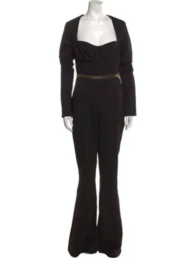 Pre-owned Hanifa Square Neckline Jumpsuit In Black