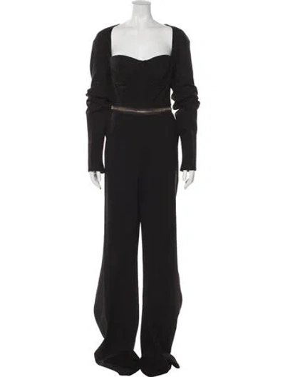 Pre-owned Hanifa Square Neckline Jumpsuit In Black