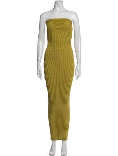 Pre-owned Hanifa Strapless Long Dress In Yellow