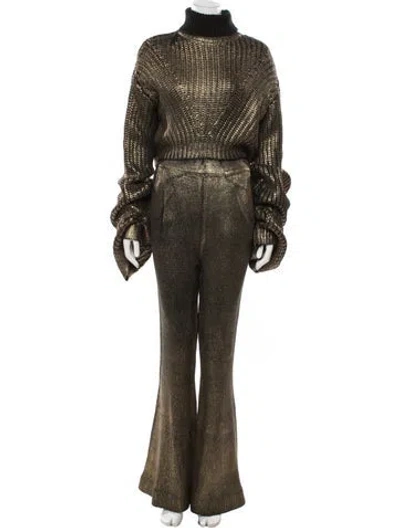 Pre-owned Hanifa Tweed Pattern Pant Set In Black/metallic