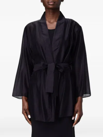 Hanita Belted Sheer Jacket In Blue
