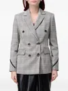 Hanita Check-pattern Double-breasted Jacket In Gray