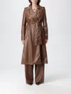 Hanita Coat  Woman Color Leather In Brown