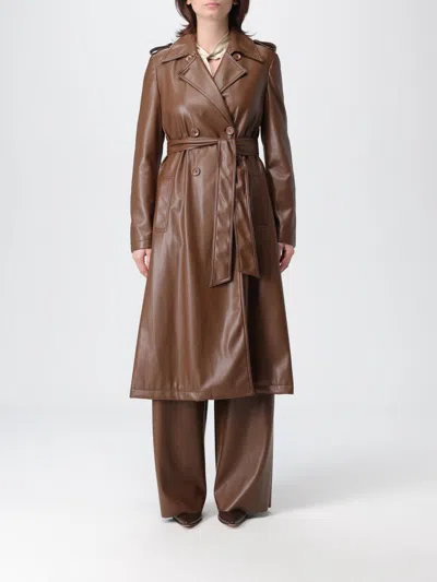 Hanita Coat  Woman Color Leather In Brown