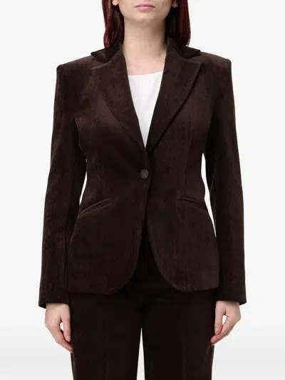 Hanita Corduroy-effect Blazer In Burgundy