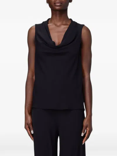 Hanita Cowl-neck Sleeveless Top In Black