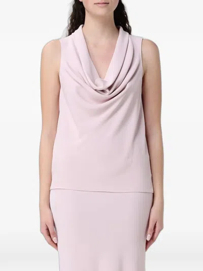 Hanita Cowl-neck Sleeveless Top In Pink