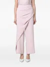 Hanita Draped Jersey-texture Trousers In Pink