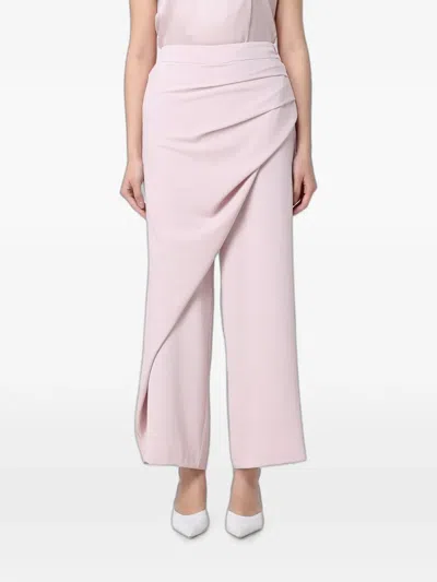 Hanita Draped Jersey-texture Trousers In Pink