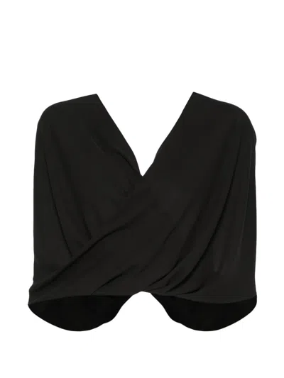 Hanita Draped Top In Black