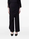 Hanita Draped-panel Pallazo Trousers In Black
