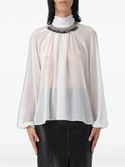 Hanita Embellished High-neck Blouse In Multi