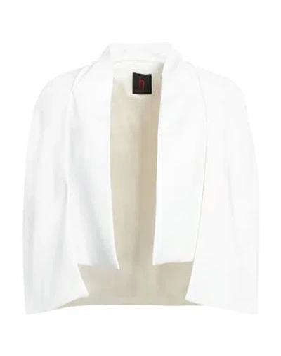 Hanita H Couture Woman Blazer Ivory Size 6 Polyester, Elastane In White