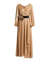 Hanita H Couture Woman Maxi Dress Camel Size L Polyester