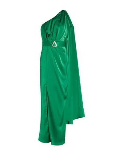 Hanita H Couture Woman Maxi Dress Green Size M Polyester
