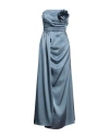 Hanita H Couture Woman Maxi Dress Light Blue Size M Polyester In Blue