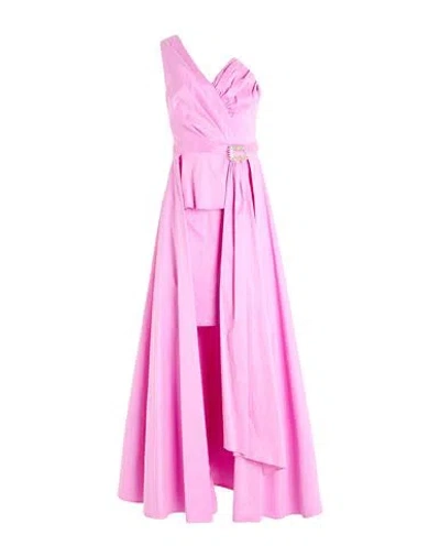 Hanita H Couture Woman Maxi Dress Mauve Size 8 Polyester, Nylon, Elastane In Pink