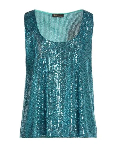 Hanita H Couture Woman Top Azure Size M Polyester In Blue