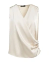 Hanita H Couture Woman Top Beige Size L Polyester In Neutral