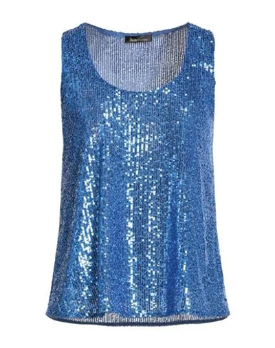 Hanita H Couture Woman Top Blue Size L Polyester