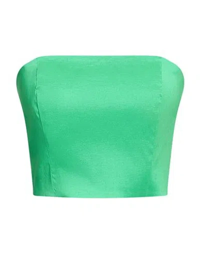 Hanita H Couture Woman Top Green Size M Polyester, Nylon, Elastane