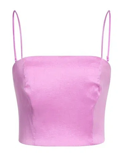 Hanita H Couture Woman Top Mauve Size Xs Polyester, Nylon, Elastane In Multi