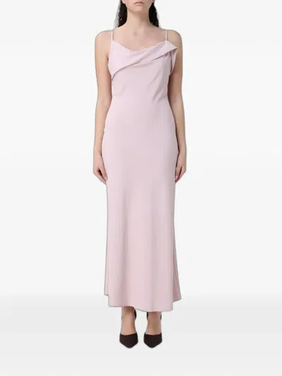 Hanita Maxi Asymmetric Cowl-neck Dress In Black