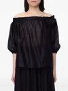 Hanita Off-shoulder Floral-detail Blouse In Black