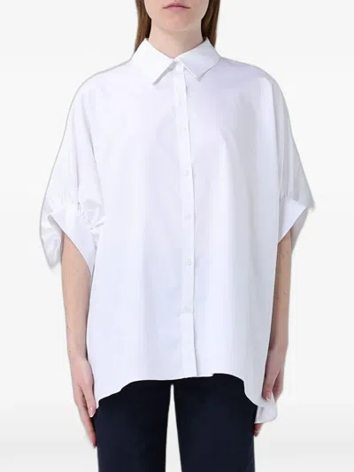 Hanita Oversized Cotton Shirt In White