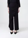 Hanita Draped-panel Pallazo Trousers In Black