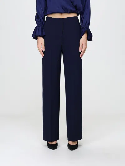 Hanita Pressed-crease Straight-leg Trousers In Blue