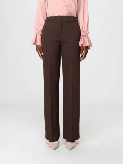 Hanita Pressed-crease Straight-leg Trousers In Brown