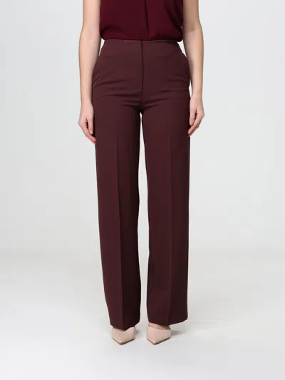 Hanita Pressed-crease Straight-leg Trousers In Burgundy